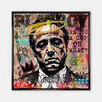 Obraz na płótnie Godfather Pop Icon. Nowoczesny pop-art i street-art z twarzą Don Corleone. Ekskluzywny wydruk galeryjny idealny do biura i salonu.