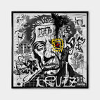 Nowoczesny obraz na płótnie Picasso King of Art. Wydruk galeryjny w stylu kubizmu i street art, czarno-białe graffiti jako unikalna sztuka do salonu.