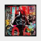 Obraz na płótnie Vader Pop. Nowoczesny wydruk galeryjny w stylu street art z motywem kultowej postaci i okładki magazynu. Ekskluzywna sztuka na ścianę.