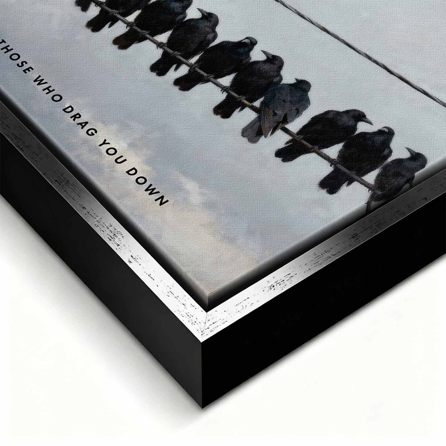 motywacyjny Obraz na płótnie Better to Walk Alone – biała gołębica pośród czarnych ptaków, symbol niezależności i siły charakteru, sztuka Huephant.