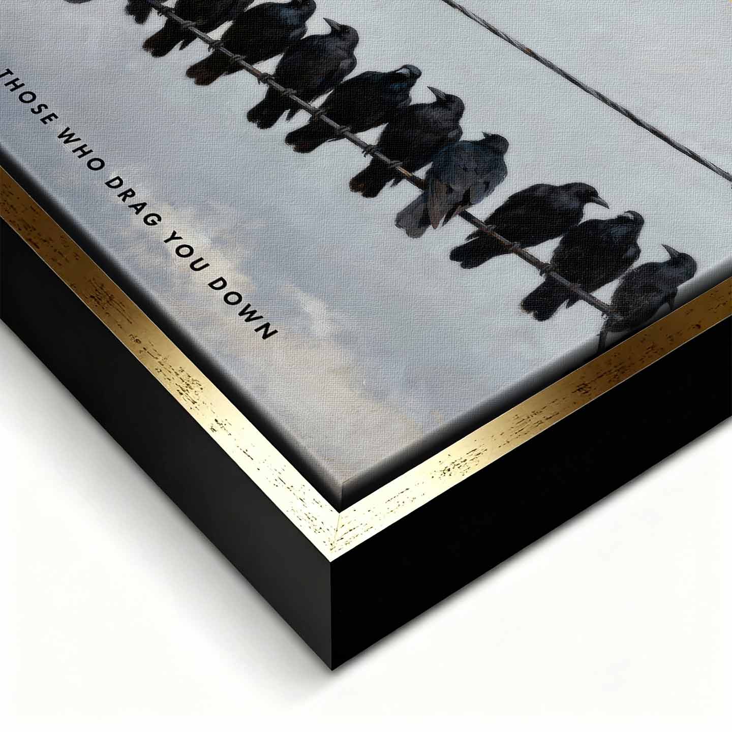 motywacyjny Obraz na płótnie Better to Walk Alone – biała gołębica pośród czarnych ptaków, symbol niezależności i siły charakteru, sztuka Huephant.