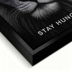motywacyjny obraz na płótnie stay hungry z lwem