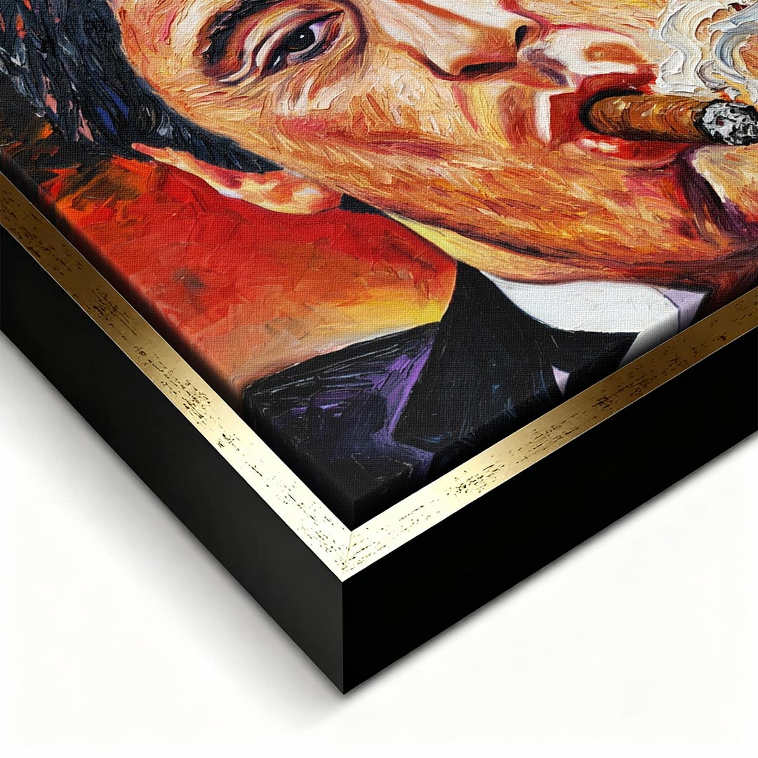 Obraz Art Face – złota rama – ujęcie pod kątem – Huephant
