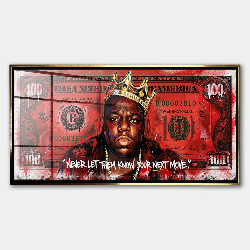 Obraz Next Move – Szkło akrylowe – Złota rama – Huephant