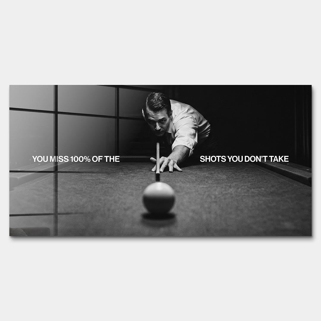 Obraz Billiards Quote – Szkło akrylowe – Bez ramy – Huephant