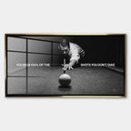 Obraz Billiards Quote – Szkło akrylowe – Złota rama – Huephant