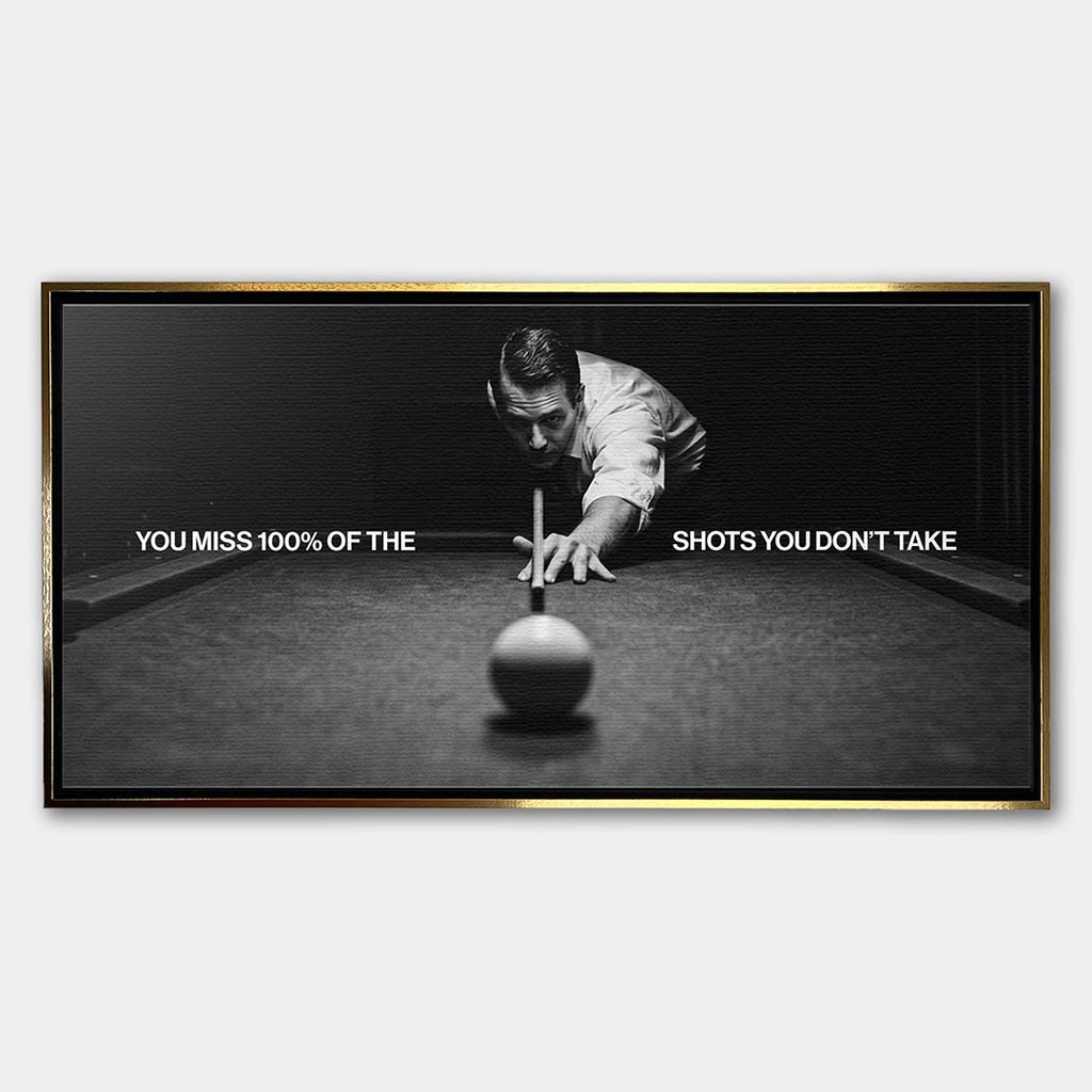 Obraz Billiards Quote – Płótno – Złota rama – Huephant