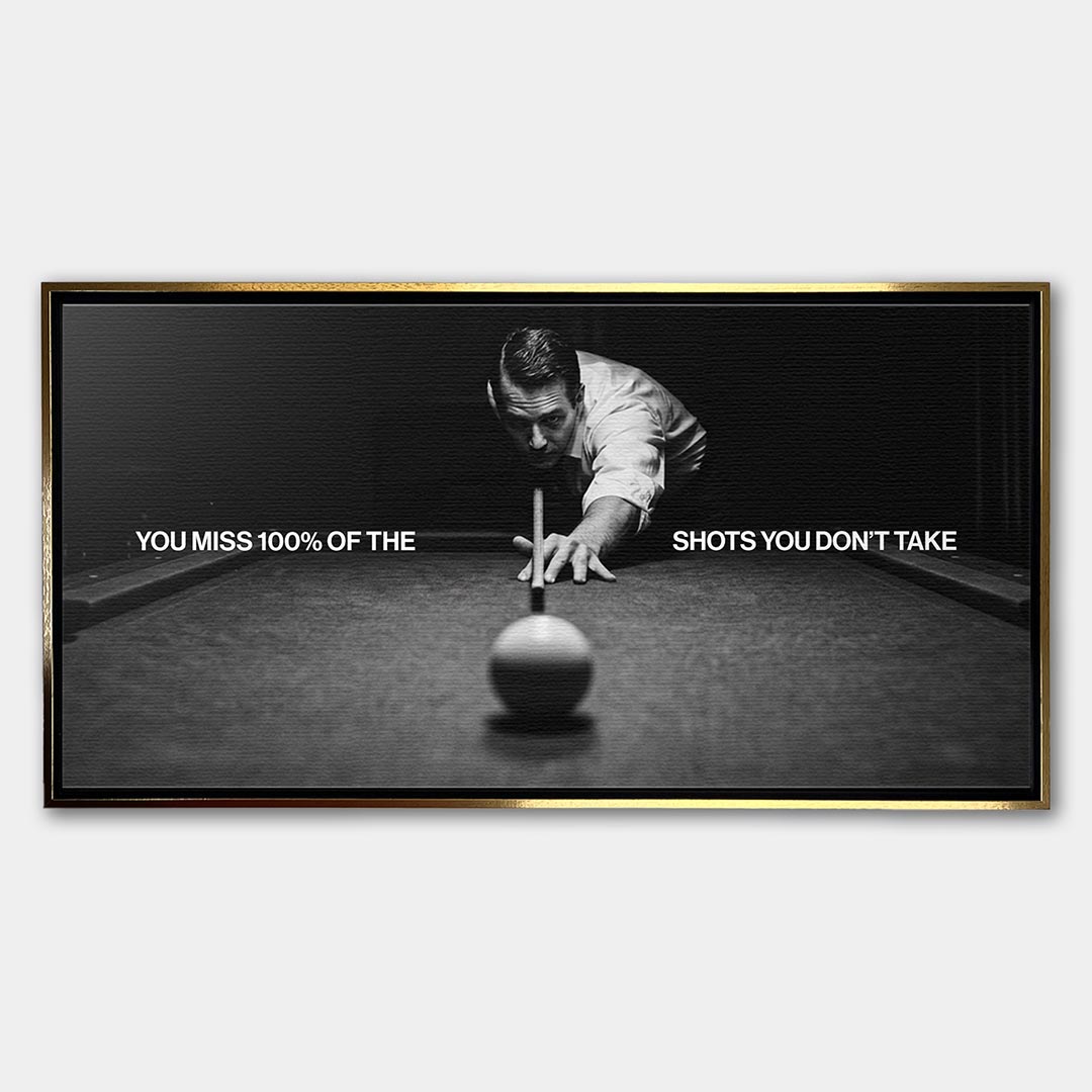 Obraz Billiards Quote – Płótno – Złota rama – Huephant