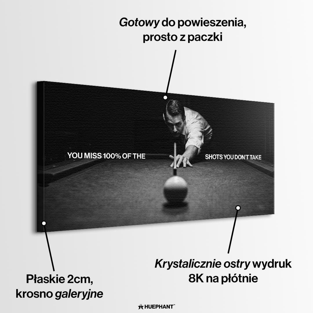 Obraz Billiards Quote – informacje o wykonaniu – Huephant