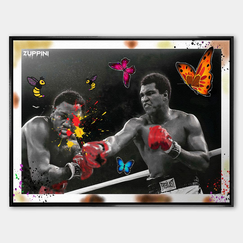 Butterfly Punch – Płótno – Czarna rama – Huephant