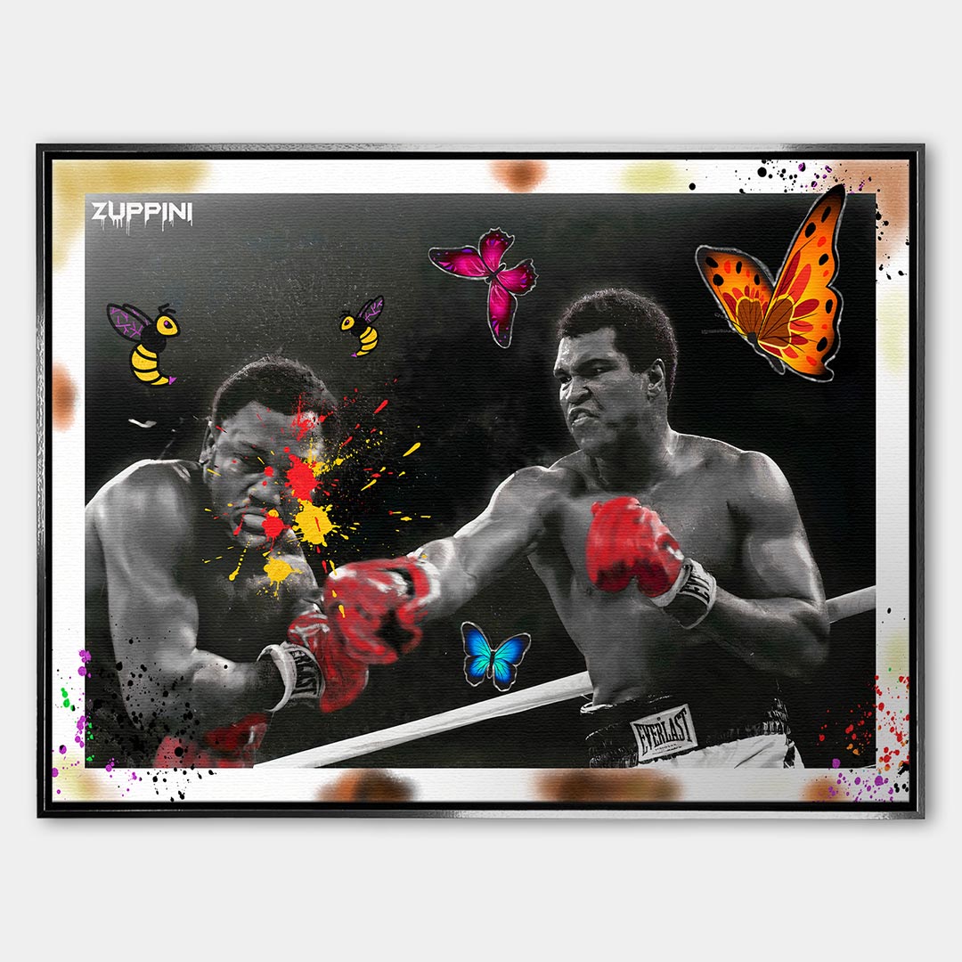 Butterfly Punch – Płótno – Srebrna rama – Huephant