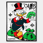 Cash King – Płótno – Czarna rama – Huephant