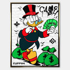 Cash King – Płótno – Złota rama – Huephant