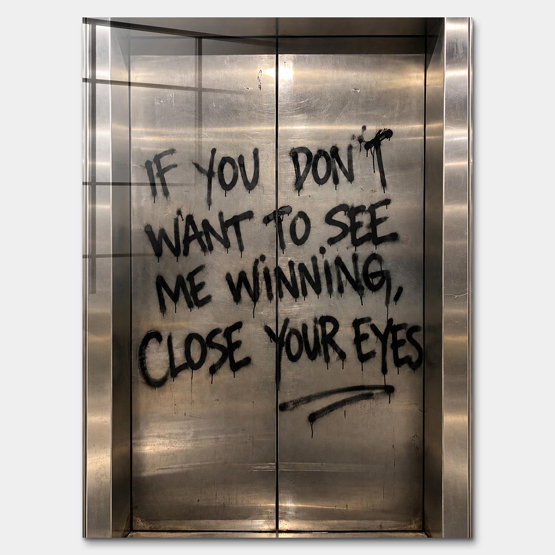 Obraz Close Your Eyes – Szkło akrylowe – Bez ramy – Huephant