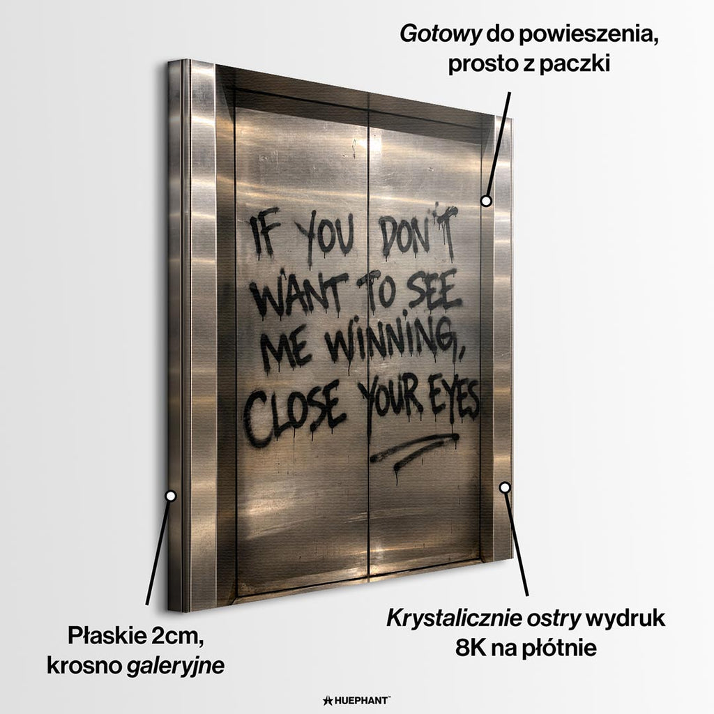 Obraz Close Your Eyes – informacje o wykonaniu – Huephant
