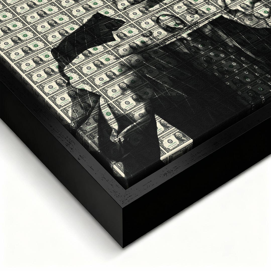 Obraz Dollar Grip – czarna rama – ujęcie pod kątem – Huephant