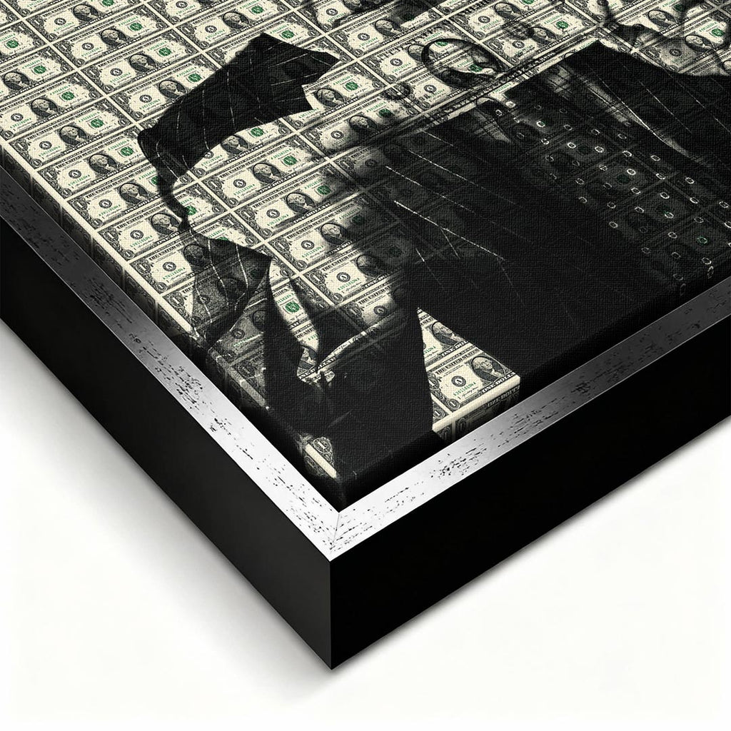 Obraz Dollar Grip – srebrna rama – ujęcie pod kątem – Huephant