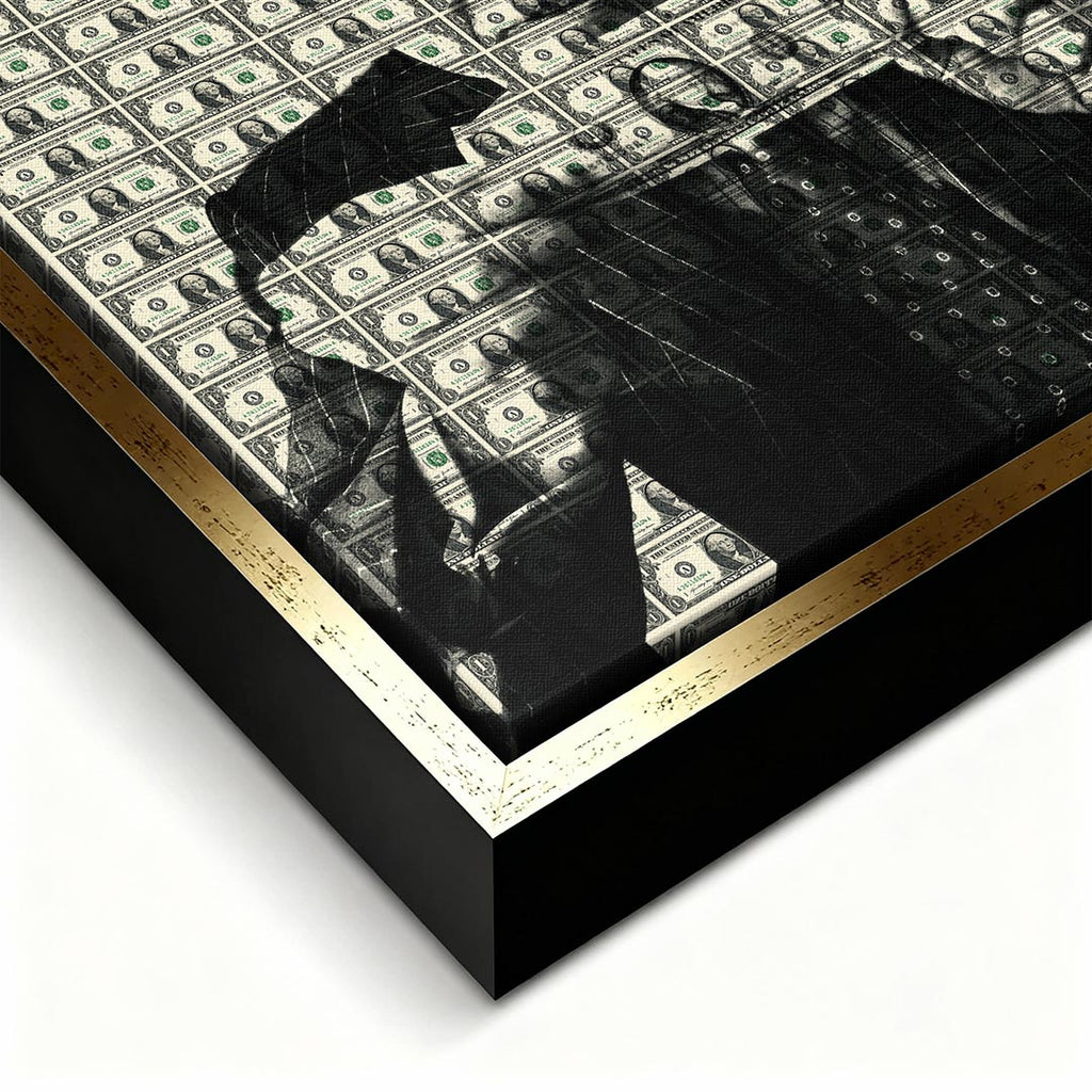 Obraz Dollar Grip – złota rama – ujęcie pod kątem – Huephant