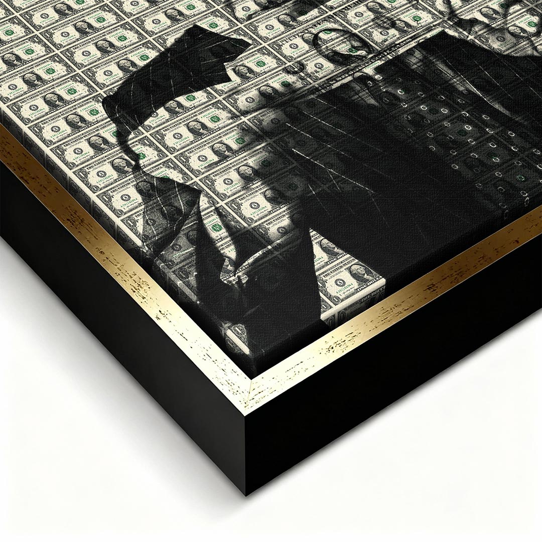 Obraz Dollar Grip – złota rama – ujęcie pod kątem – Huephant