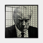 Obraz Dollar President – Szkło akrylowe – Czarna rama – Huephant