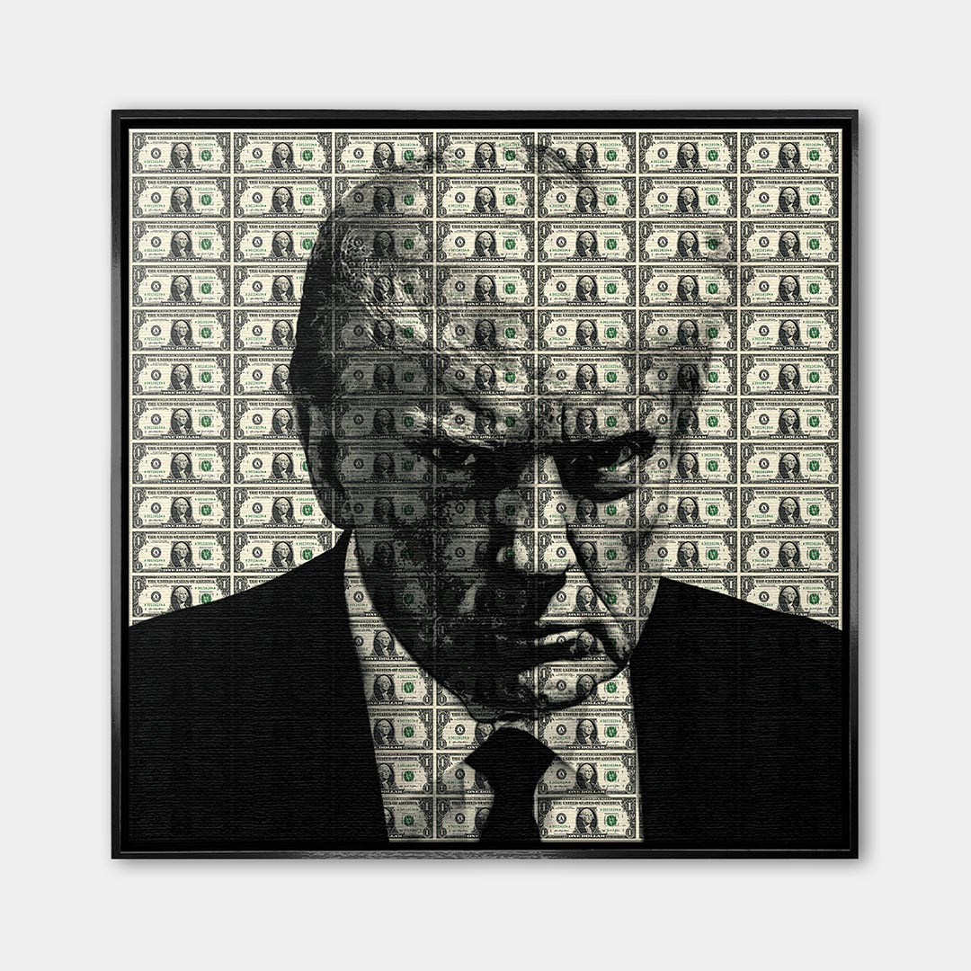 Obraz Dollar President – Płótno – Czarna rama – Huephant