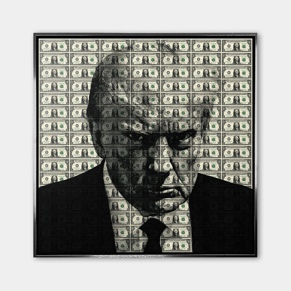 Obraz Dollar President – Płótno – Srebrna rama – Huephant