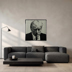 Obraz Dollar President – srebrna rama – aranżacja we wnętrzu – Huephant
