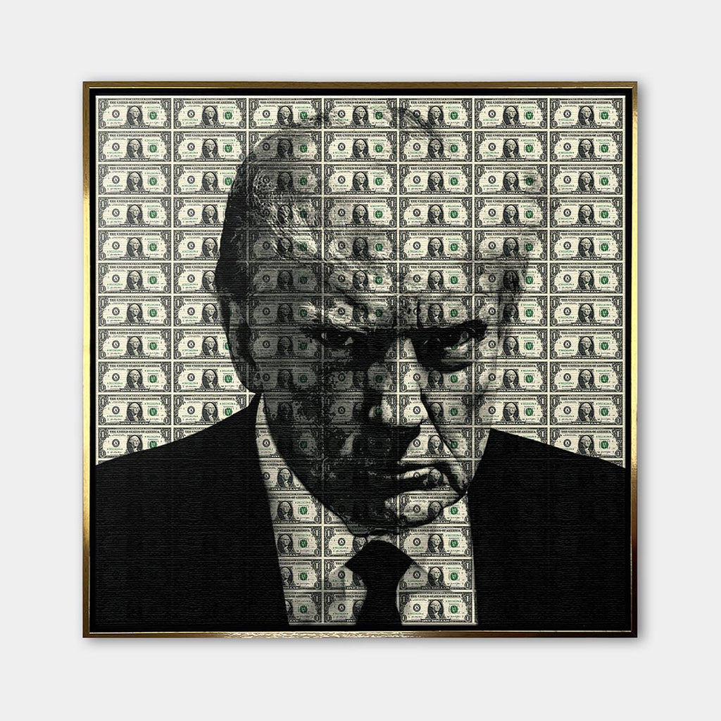 Obraz Dollar President – Płótno – Złota rama – Huephant