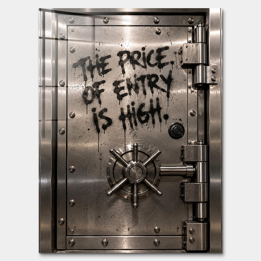 Obraz Entry Price – Szkło akrylowe – Bez ramy – Huephant