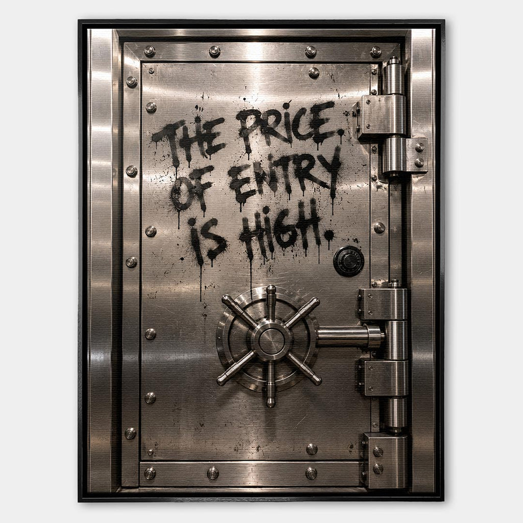 Obraz Entry Price – Płótno – Czarna rama – Huephant