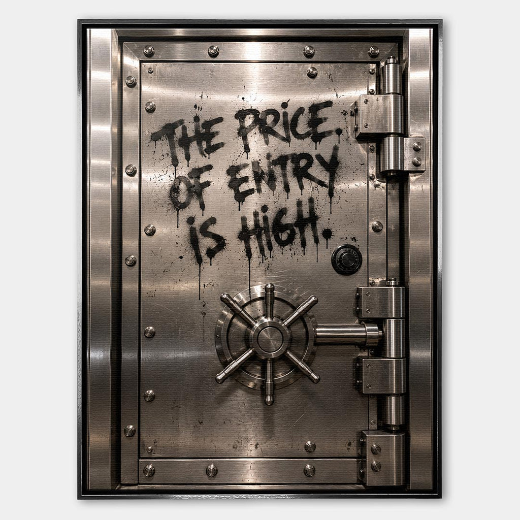 Obraz Entry Price – Płótno – Srebrna rama – Huephant