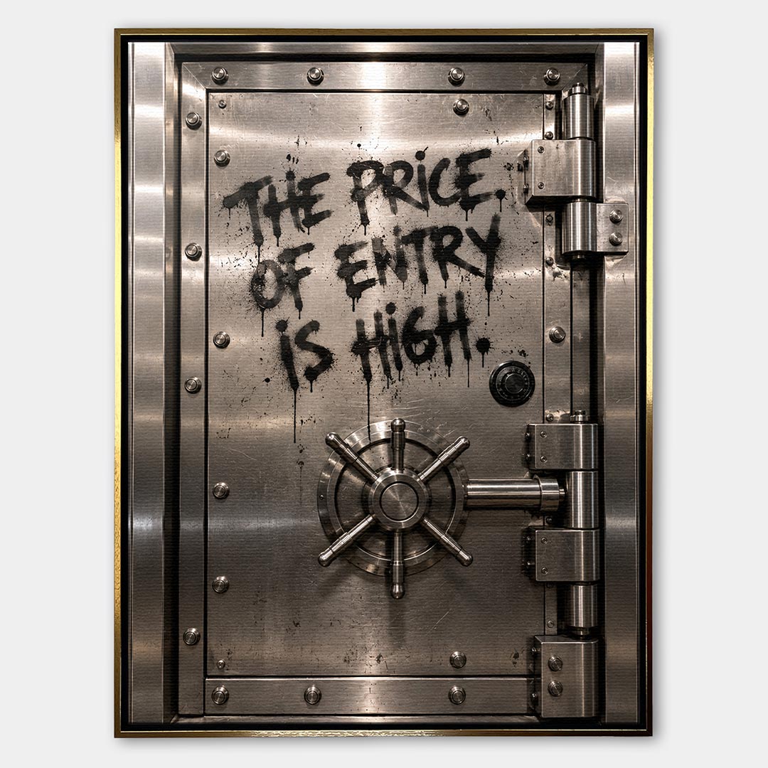 Obraz Entry Price – Płótno – Złota rama – Huephant