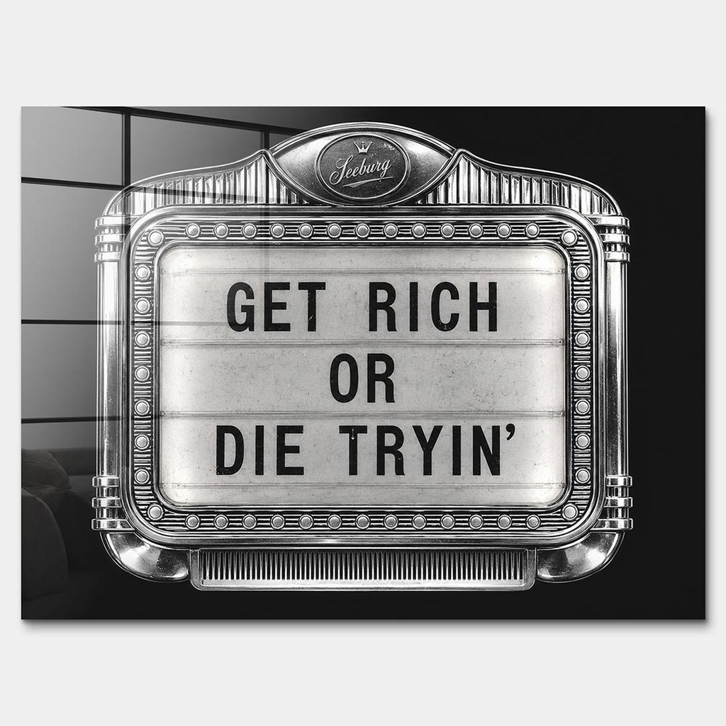 Obraz Get Rich Jukebox – Szkło akrylowe – Bez ramy – Huephant