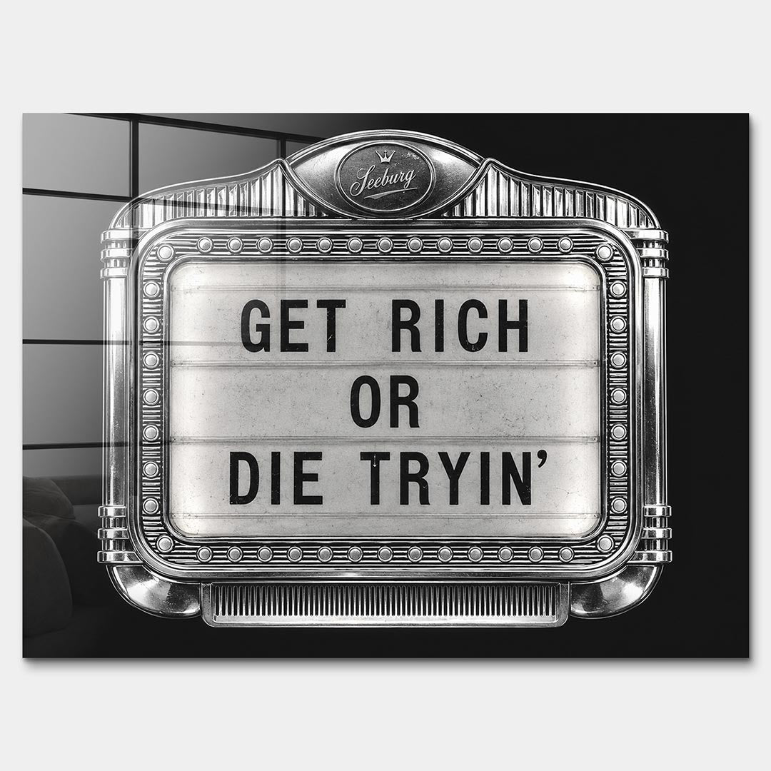 Obraz Get Rich Jukebox – Szkło akrylowe – Bez ramy – Huephant