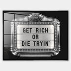 Obraz Get Rich Jukebox – Szkło akrylowe – Czarna rama – Huephant