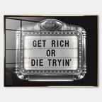 Obraz Get Rich Jukebox – Szkło akrylowe – Złota rama – Huephant