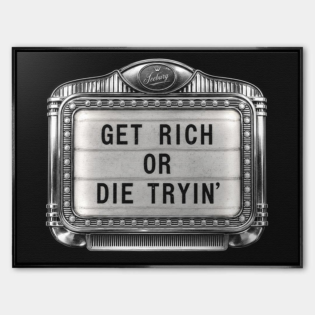 Obraz Get Rich Jukebox – Płótno – Czarna rama – Huephant
