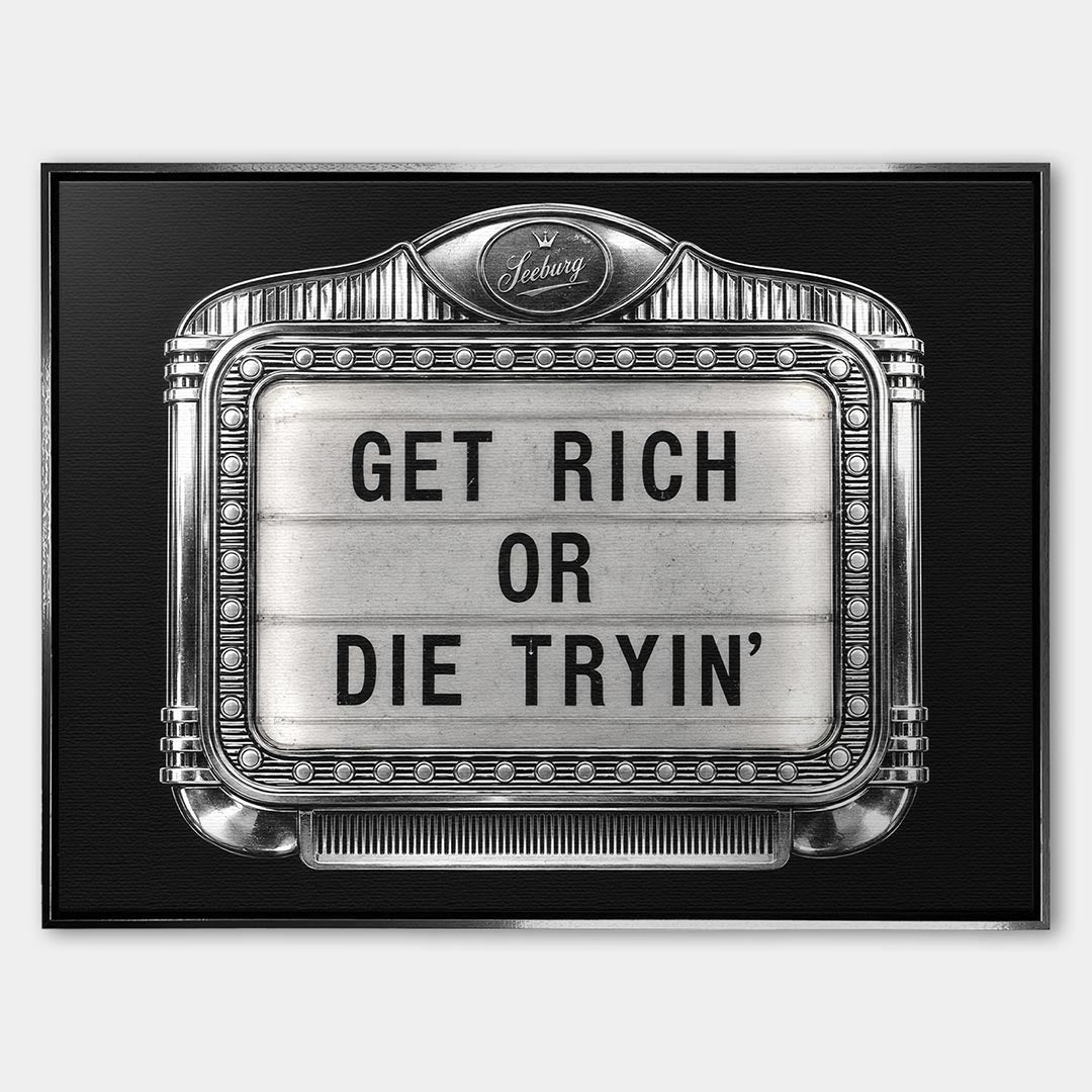 Obraz Get Rich Jukebox – Płótno – Srebrna rama – Huephant