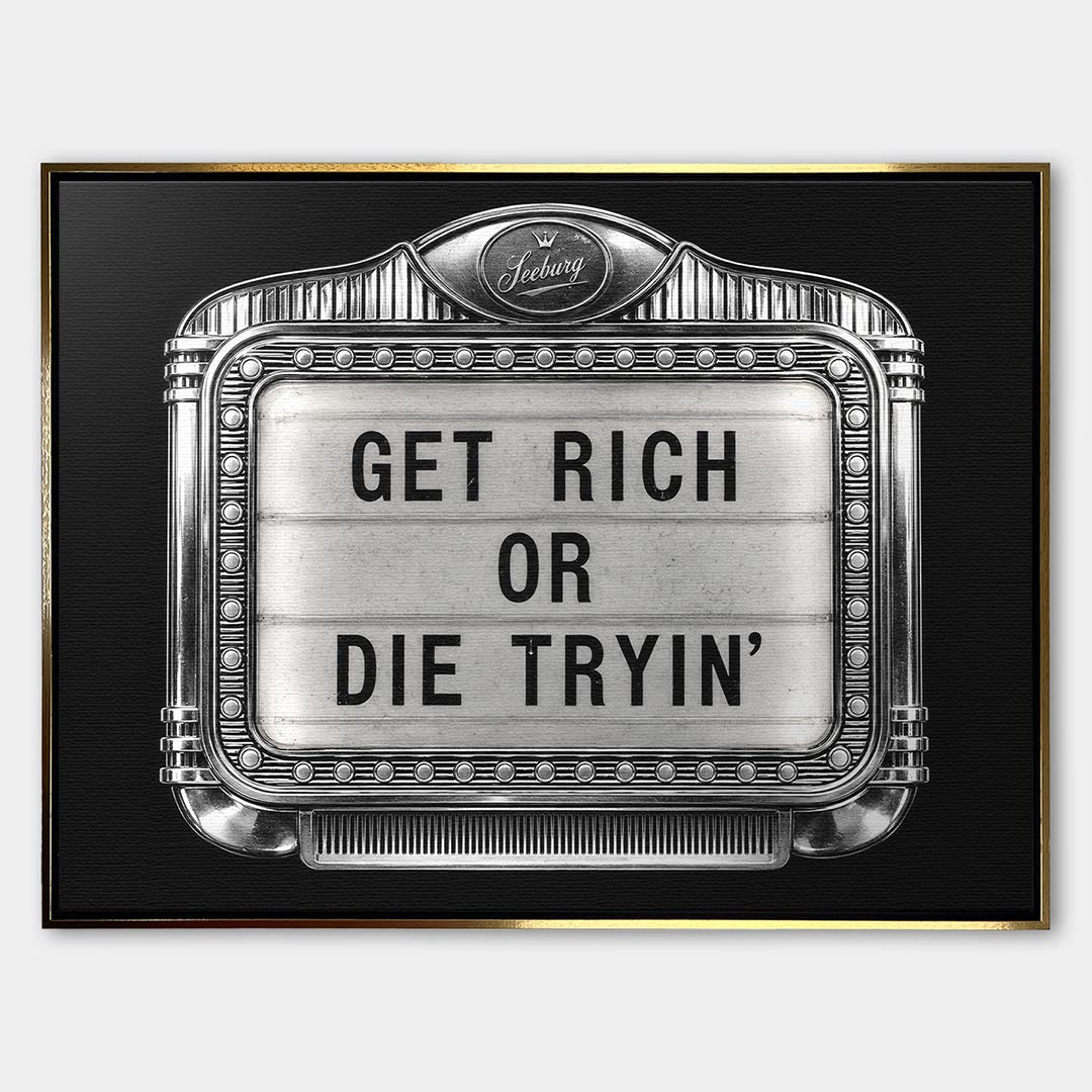 Obraz Get Rich Jukebox – Płótno – Złota rama – Huephant