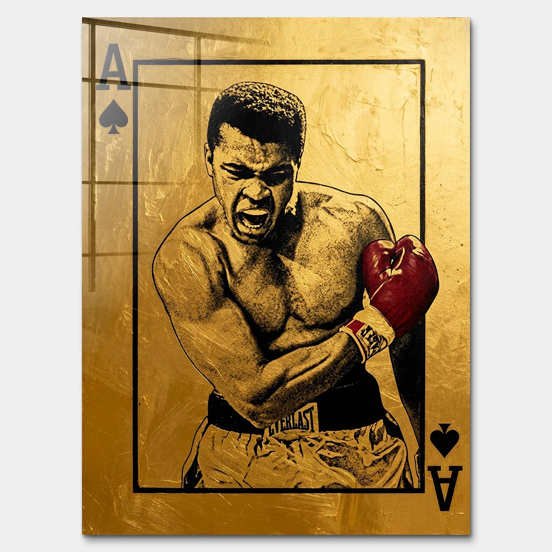 Obraz Gold Boxer – Szkło akrylowe – Bez ramy – Huephant