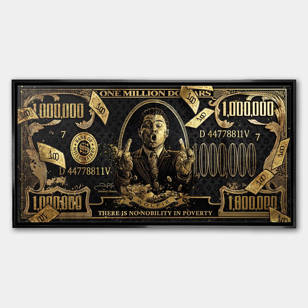 Obraz Golden Wolf – Płótno – Czarna rama – Huephant