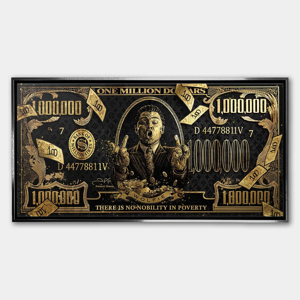 Obraz Golden Wolf – Płótno – Srebrna rama – Huephant