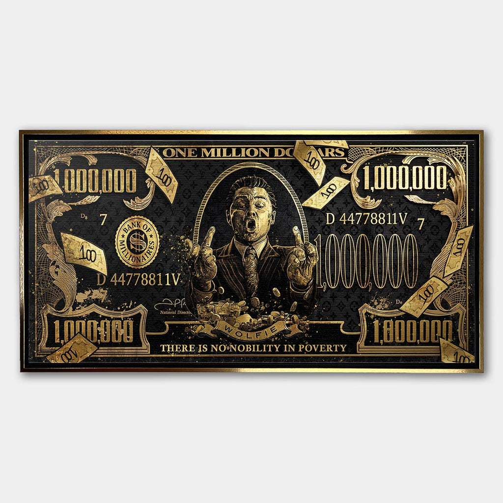 Obraz Golden Wolf – Płótno – Złota rama – Huephant