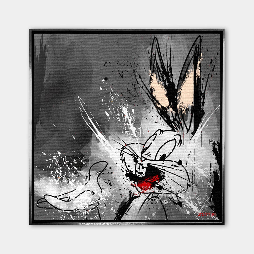 Grey Rabbit – Płótno – Srebrna rama – Huephant