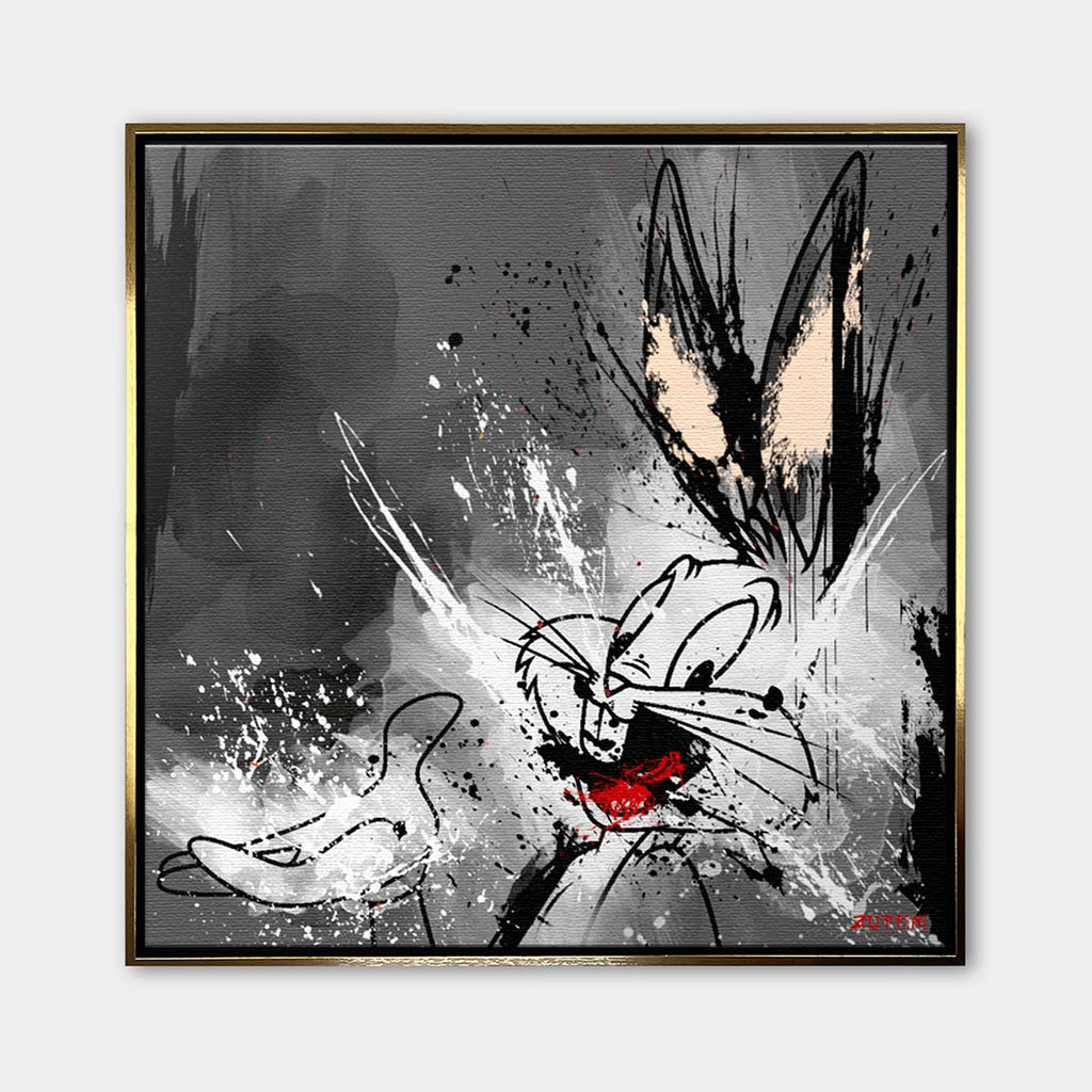 Grey Rabbit – Płótno – Złota rama – Huephant