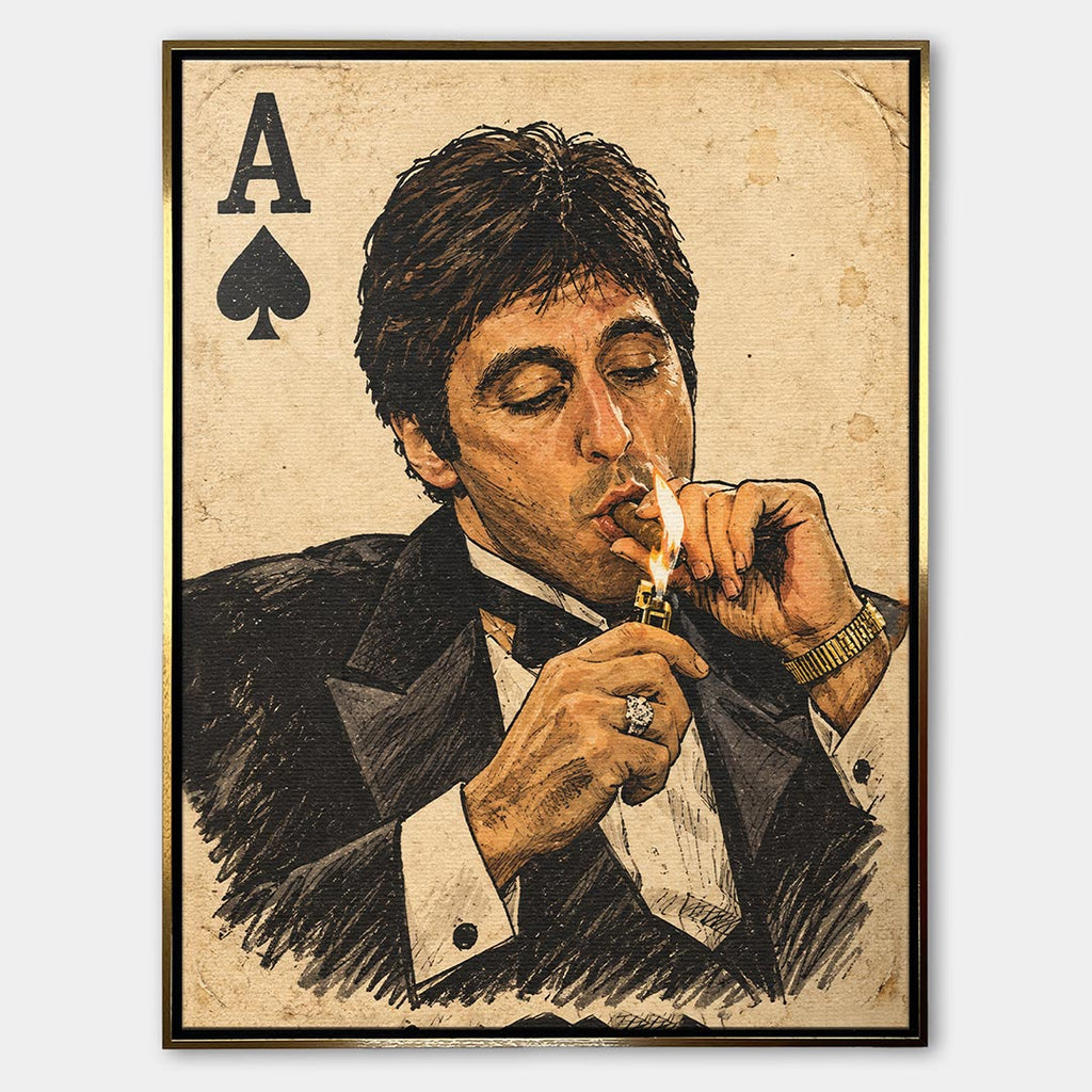 Obraz Hustler Card – Płótno – Złota rama – Huephant