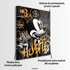 Obraz na płótnie Hustler Mouse – stylizowana mysz z gotówką, złotymi napisami i street artowym tłem, nowoczesny wydruk galeryjny.