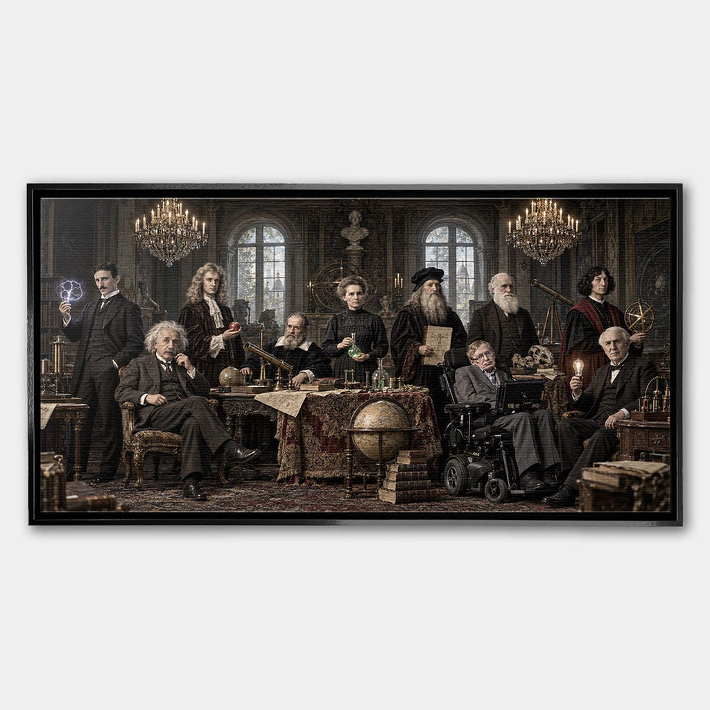 Obraz Icons of Science – Płótno – Czarna rama – Huephant