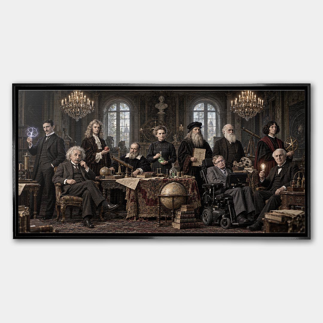 Obraz Icons of Science – Płótno – Czarna rama – Huephant