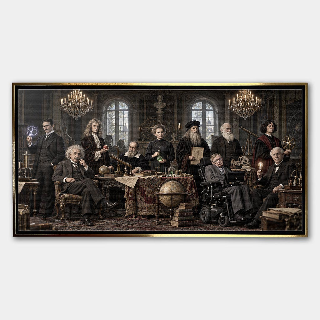 Obraz Icons of Science – Płótno – Złota rama – Huephant